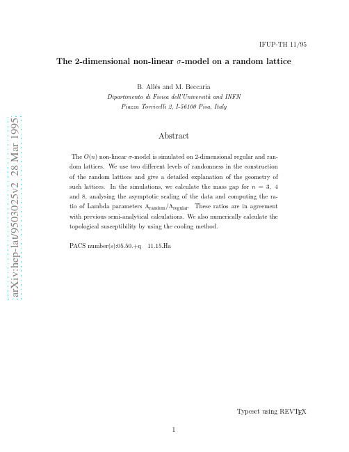 The 2-dimensional non-linear sigma-model on a random latice