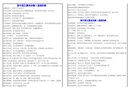 高中语文课本必修成语归纳(1-5全)