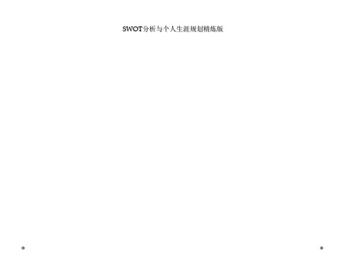 SWOT分析与个人生涯规划精炼版