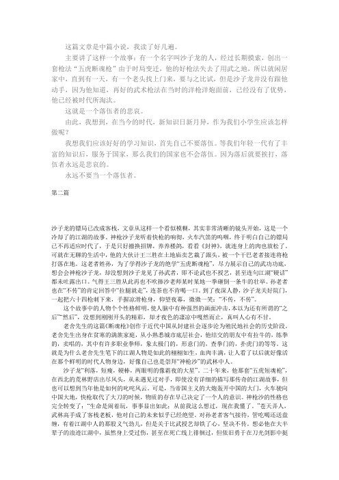 《断魂枪》读后感(5篇)