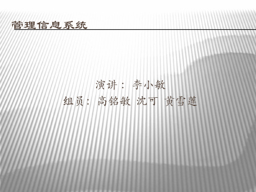 企业当前管理信息系统现状
