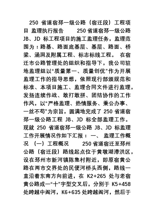 JB标监理执行报告