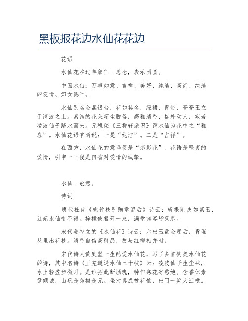 黑板报花边水仙花花边文字稿