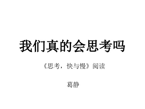 思考,快与慢ppt课件
