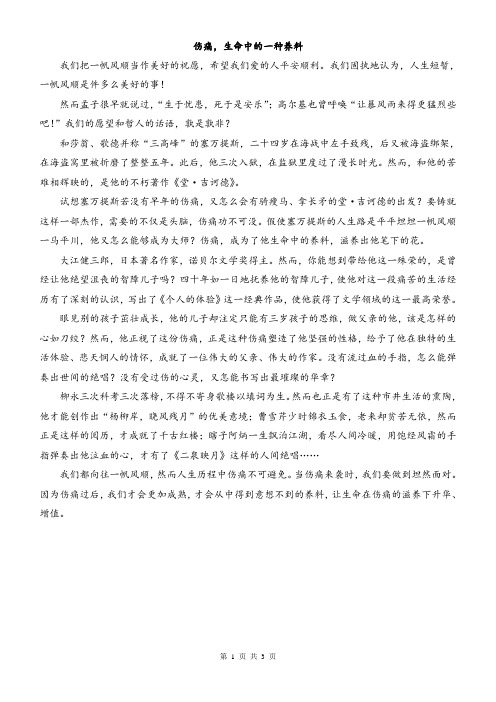 ____也是一种养料 半命题作文 (3)