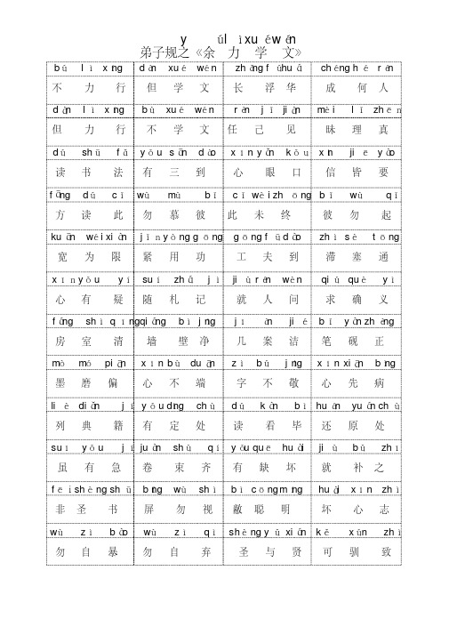 (完整版)余力学文-拼音版