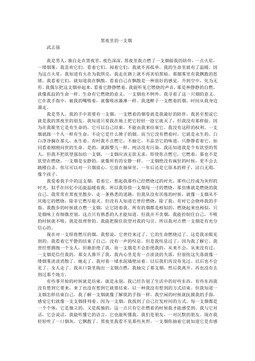 黑夜里的一支烟
