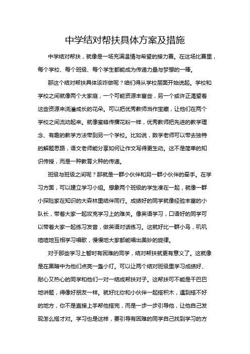 中学结对帮扶具体方案及措施