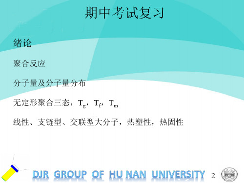 高分子化学与涂料期中考试复习