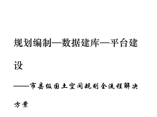 国土空间规划解决方案