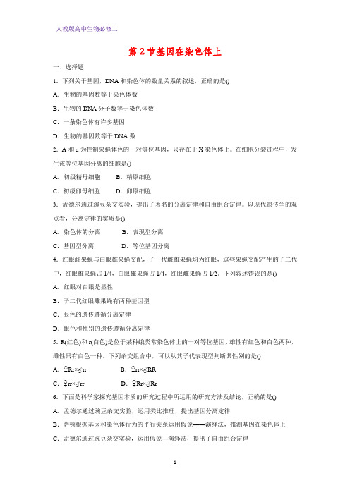 高中生物必修2课时作业6：2.2基因在染色体上