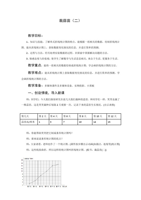 最新北师大数学四年级下册第六单元栽蒜苗(二)