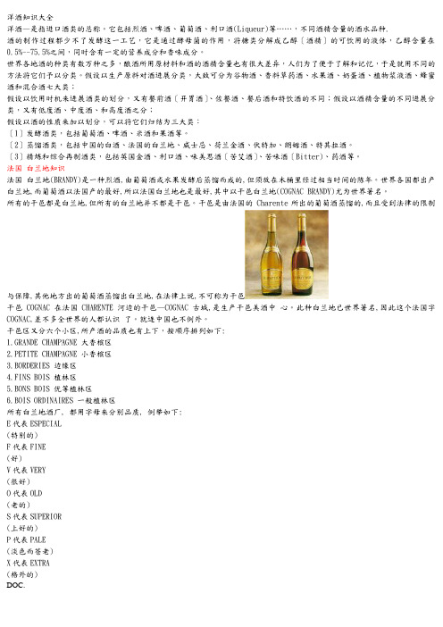洋酒知识大全