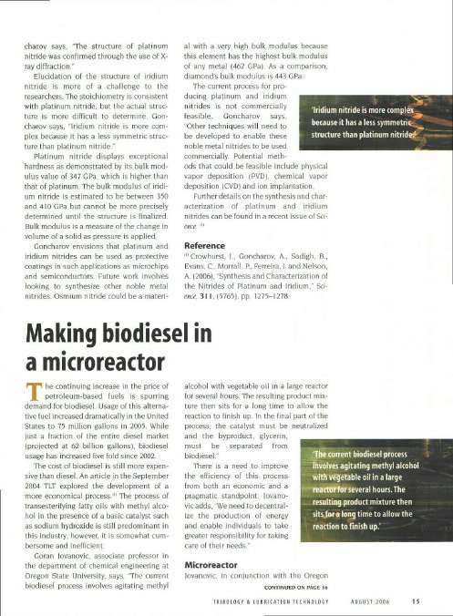 Making biodiesel in a microreactor