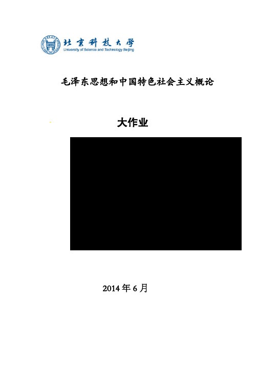 毛泽东思想与中国特色社会主义概论大作业