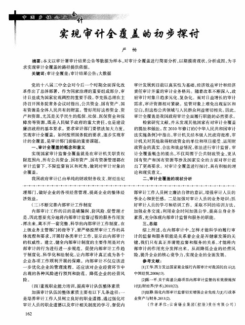 实现审计全覆盖的初步探讨