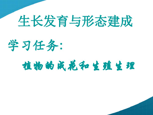 植物的成花和生殖生理生长发育与形态建成