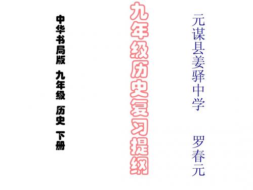 中华书局_九年级历史_下册_综合复习_云南省曲靖市麒麟区越州一中顾华
