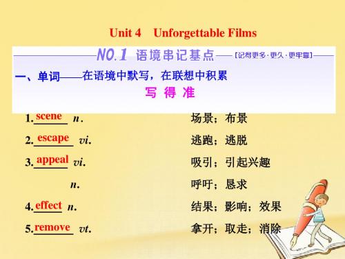 2018届高考英语一轮复习Unit4UnforgettableFilms课件重庆大学版必修22017112706203