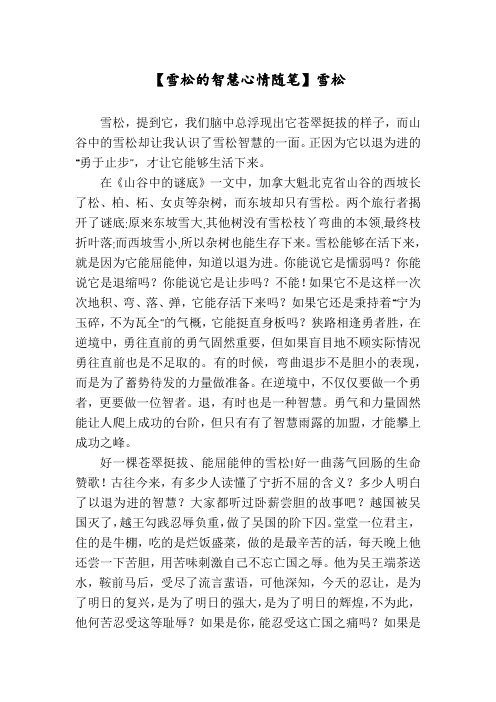 【雪松的智慧心情随笔】雪松