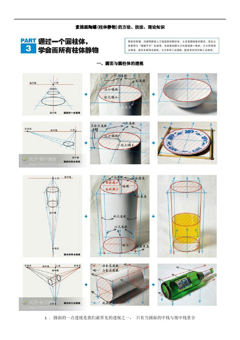 素描画陶罐(柱体静物)的方法技法理论知识