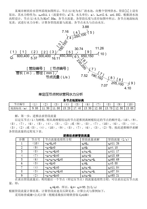 枝状管网水力计算