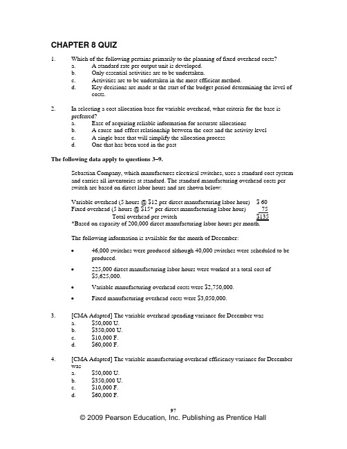 (完整word版)cost accounting test bank
