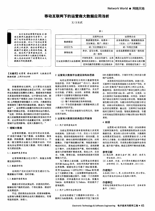 移动互联网下的运营商大数据应用浅析