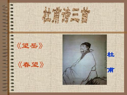 人教版语文八年级六单元《杜甫诗三首》课件