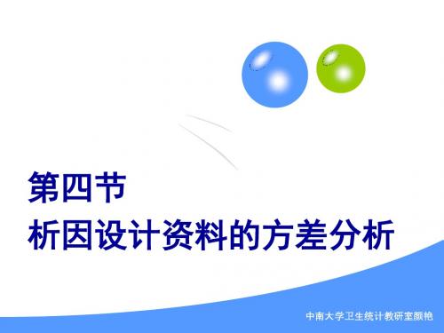 析因设计资料的方差分析  ppt课件