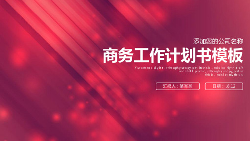 商务简约计划书工作总结汇报模板