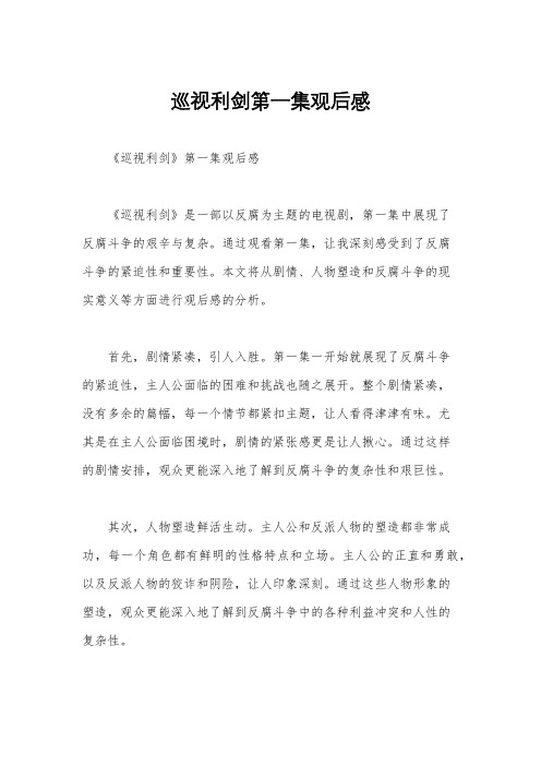 巡视利剑第一集观后感