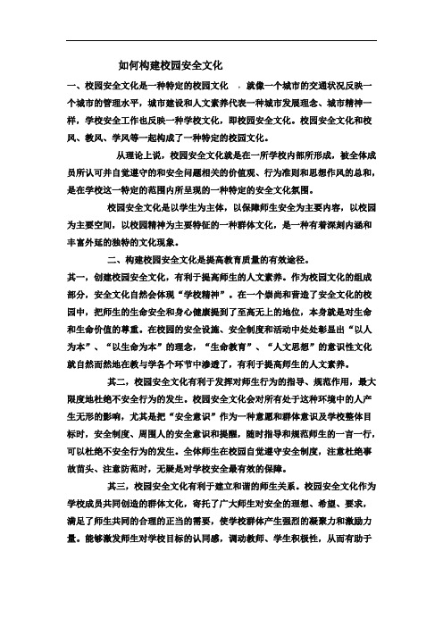 如何构建校园安全文化