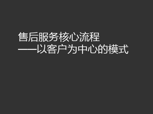 售后服务核心流程PPT课件