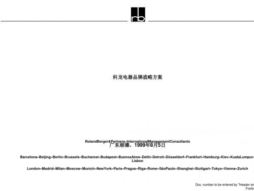 某公司电器品牌战略方案(PPT 68张)