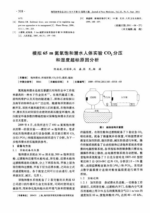 模拟65m氦氧饱和潜水人体实验CO_2分压和湿度超标原因分析