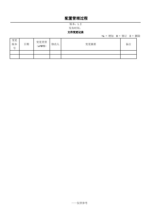 配置管理过程