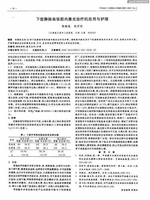 下肢静脉曲张腔内激光治疗的应用与护理