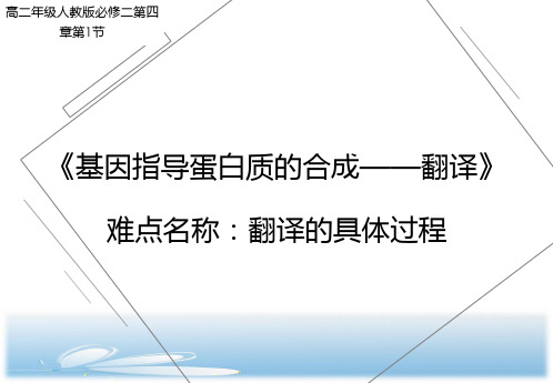 基因指导蛋白质的合成——翻译 高中生物必修二教学课件PPT 人教版