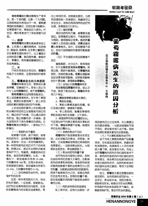 葡萄霜霉病发生的原因分析