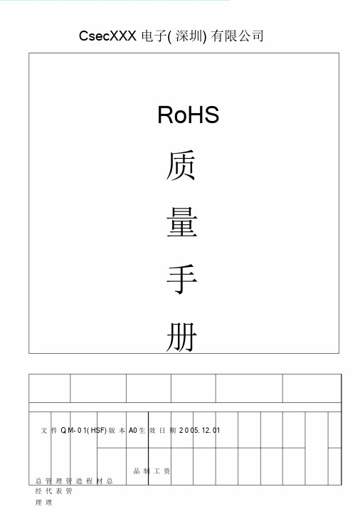 RoHS管理手册