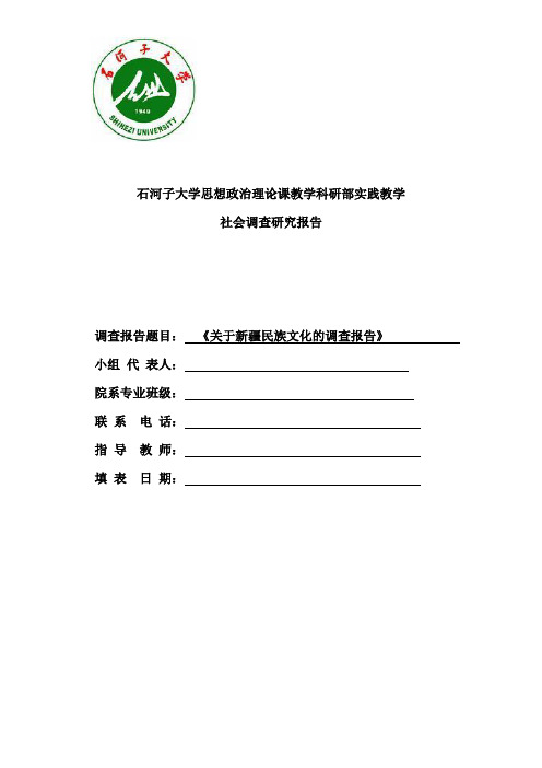 新疆民族文化调查报告
