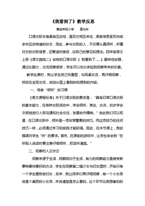 《我看到了》教学反思