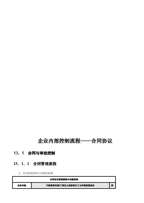 企业内部控制流程—合同协议