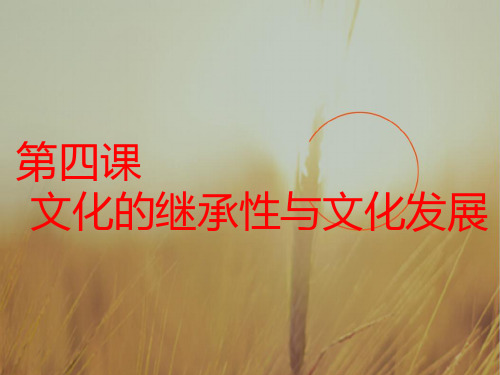 2018-2019学年高中一轮复习政治课件：必修三 第二单元 第四课 文化的继承性与文化发展 精品