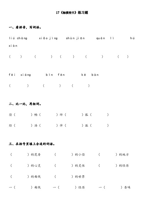 17《触摸春天》练习题(附答案)