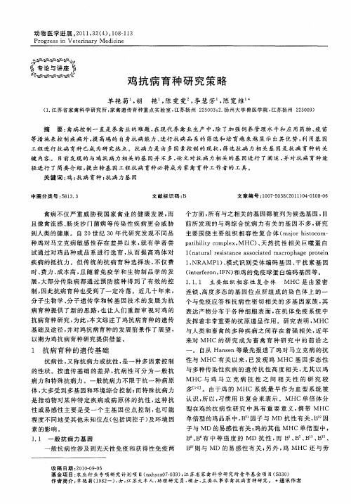鸡抗病育种研究策略