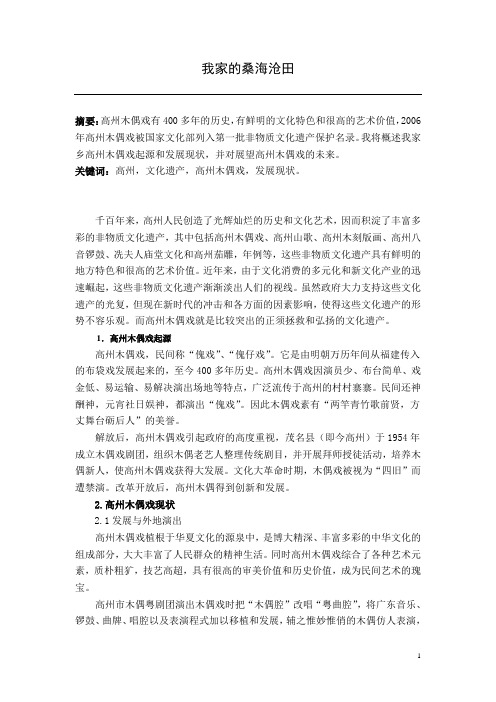 我家的沧海桑田---高州木偶戏