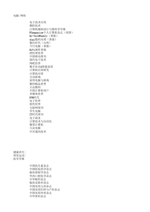 中国核心期刊