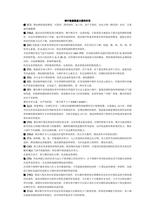 钢中微量元素的作用